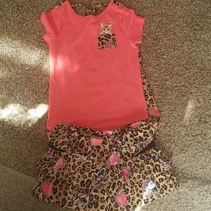 Little Girls size 6 cheetah print skort outfit